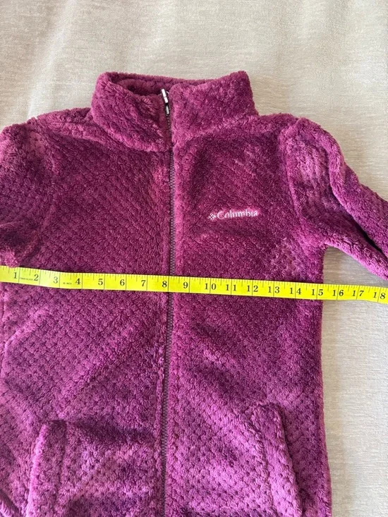 Columbia Kids Fleece Jacket Youth Medium 10-12 Pink Full Zip Sherpa Cozy Soft - Picture 8 of 9
